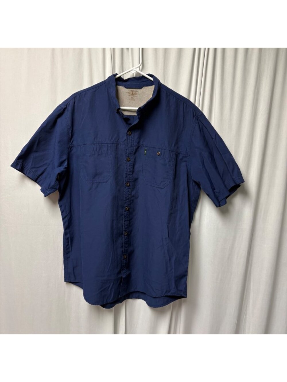 GH Bass Co Mens Blue Short Sleeve Button-Up Shirt Size XL Cotton Blend Casual